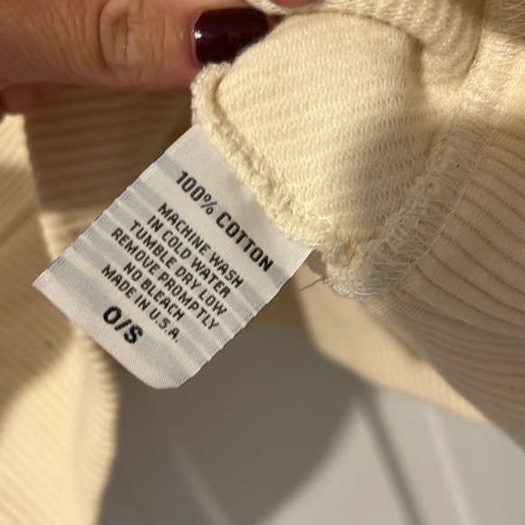 EUC Na Nin Margot Rippled Cotton Crop Sweatshirt, Cream, OS - Picture 4 of 4